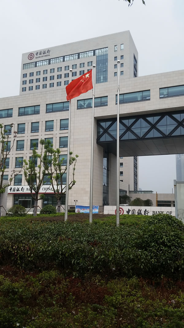 中国银行不锈钢锥形旗杆